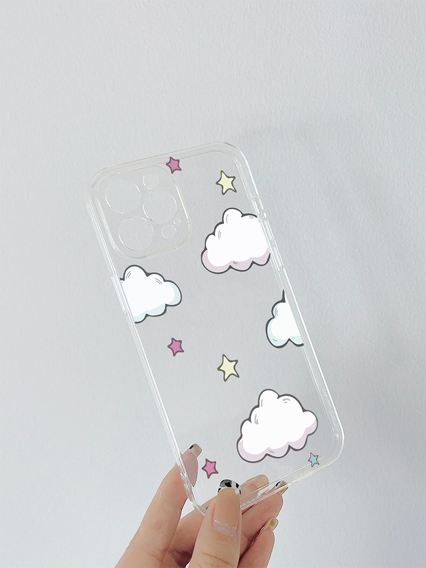 Little Clouds With Stars Soft Clear Silicon Case Cover