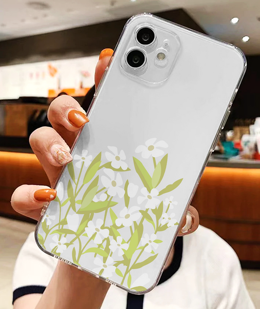 White Lilly Blossom Flower Soft Clear Silicon Case Cover