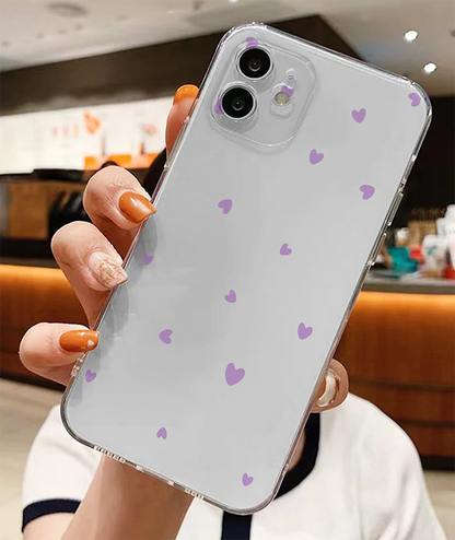 Cute Liittle Hearts Soft Clear Silicon Case Cover