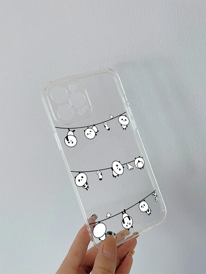 Hanging Multiple Panda Soft Clear Silicon Case Cover