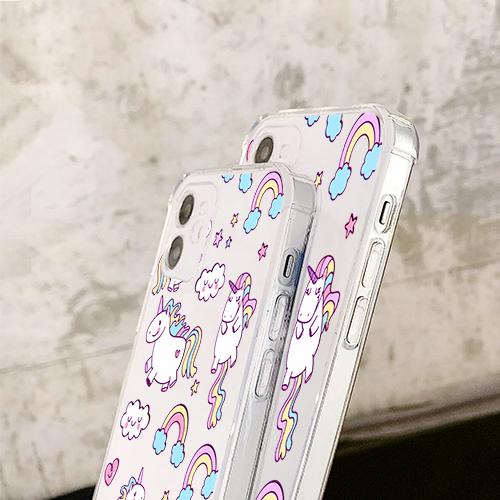 Unicorn With Clouds Soft Clear Silicon Case Cover
