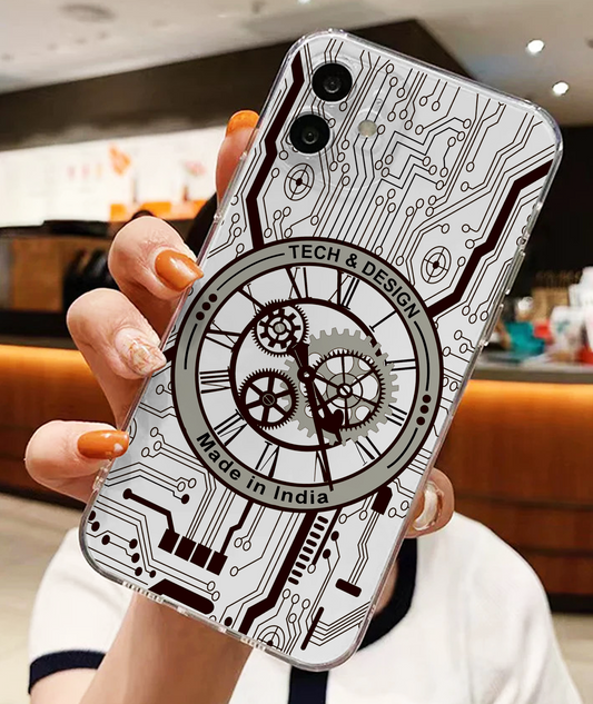 Mechanical Design Soft Clear Silicon Case Cover