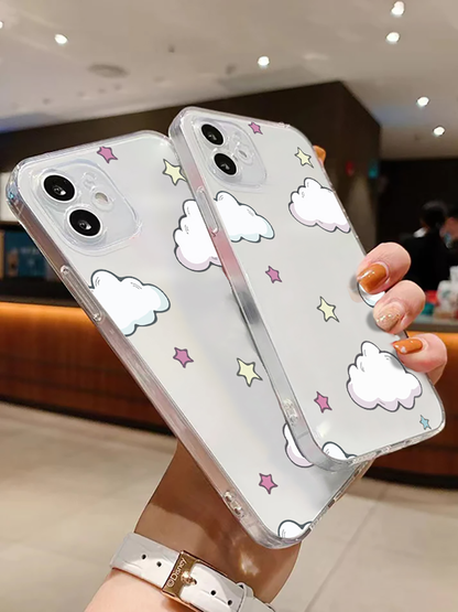 Little Clouds With Stars Soft Clear Silicon Case Cover