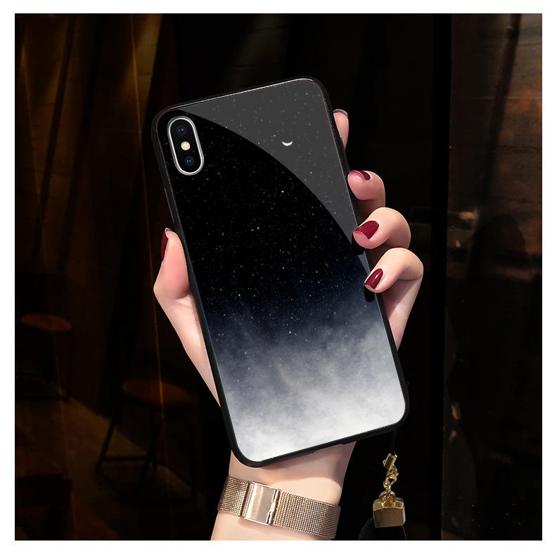 Night Moon Custom Glass Case Phone Villa