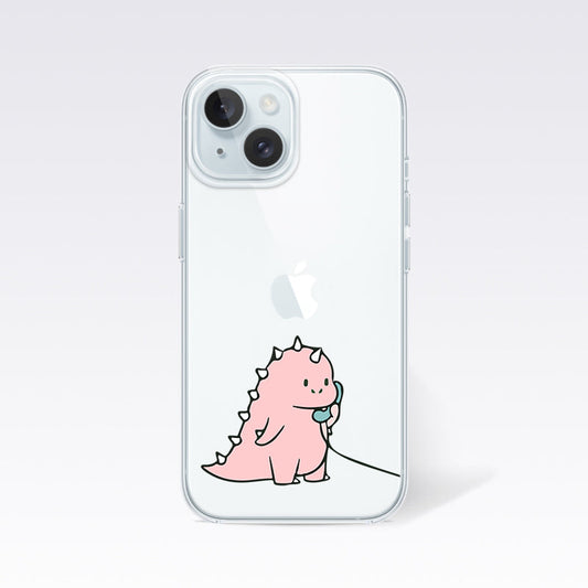Pink Dragon on Phone Clear Silicon Cover