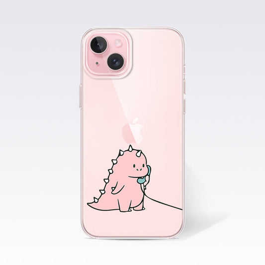 Pink Dragon on Phone Clear Silicon Cover