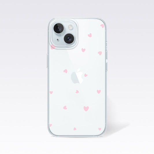 Pink Heart Clear Silicon Cover