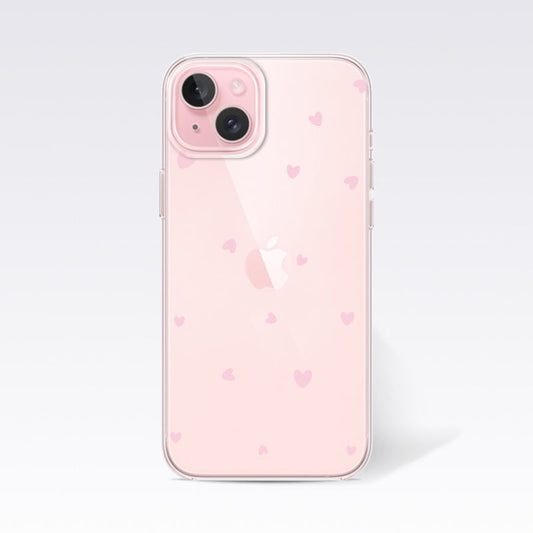 Pink Heart Clear Silicon Cover