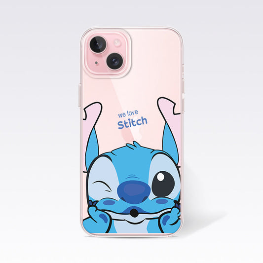 Pooh and Stitch-Stitch Clear Silicon Cover