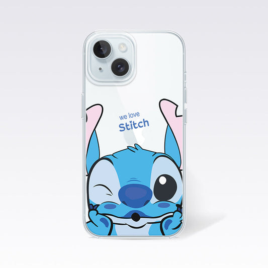 Pooh and Stitch-Stitch Clear Silicon Cover