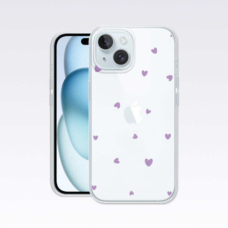 Purple Heart Clear Silicon Cover