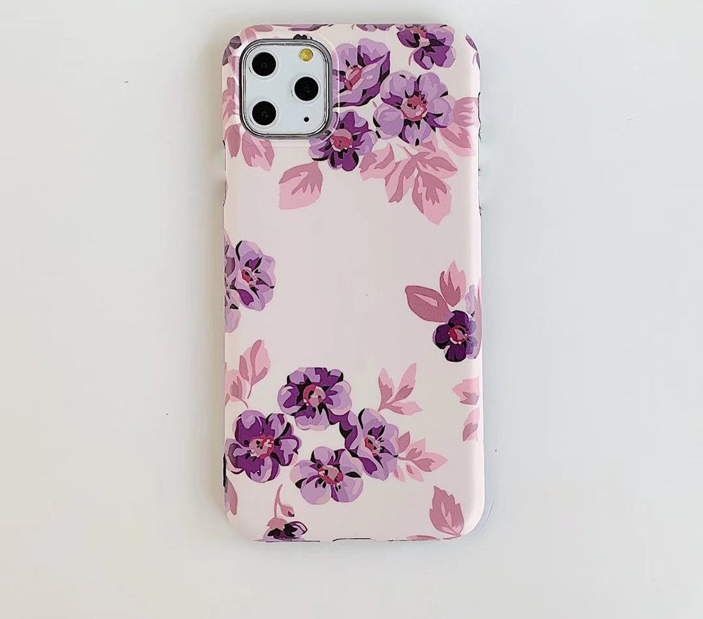 Bloomed Floral Pattern Slim Case Cover With Same Design Holder