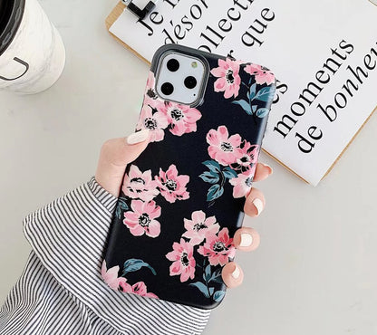 Bloomed Floral Pattern Slim Case Cover With Same Design Holder