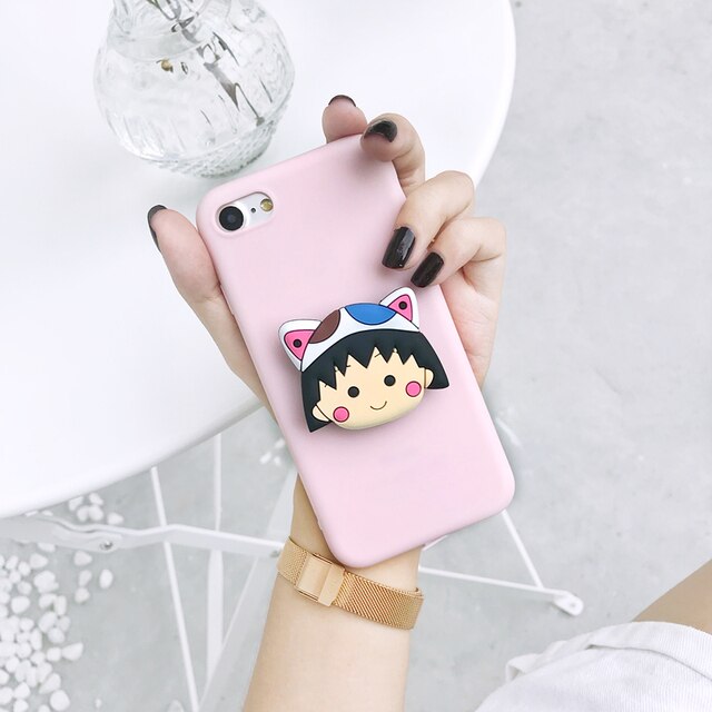 Solid Color With Cute Toons Slim Case Cover