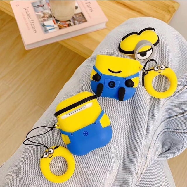 CUTE MINION SILICONE AIRPODS CASE COVER FOR 1/2, 3 AND AIRPODS PRO