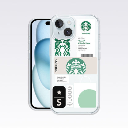 Starbucks Coffee Pattern Clear Silicon Cover