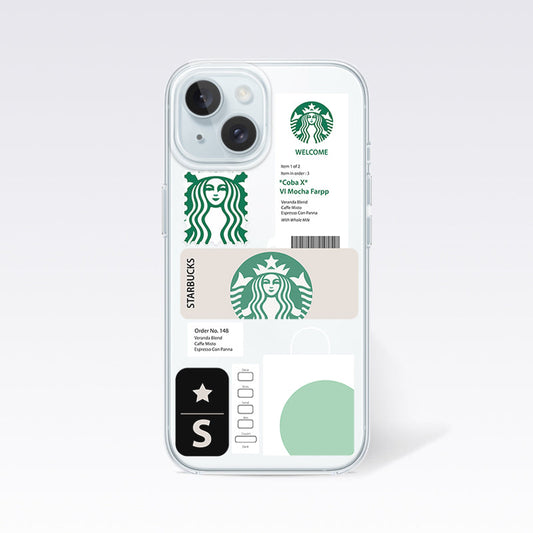 Starbucks Coffee Pattern Clear Silicon Cover