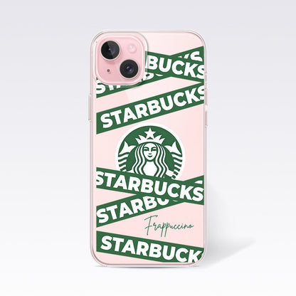 Starbucks Strip Pattern Clear Silicon Cover