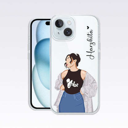 Vibe Girl Custom Name Clear Silicon Cover