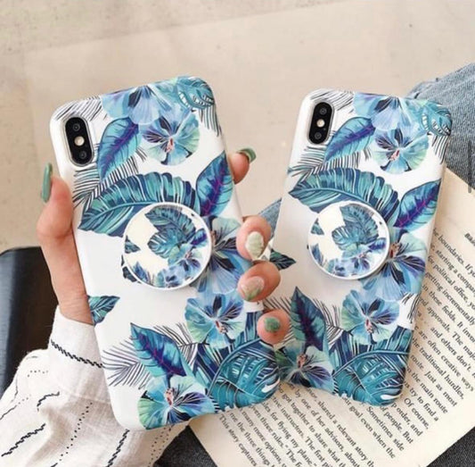 The Blue Floral Slim Case Cover Yes - Holder + ₹0 Shipping