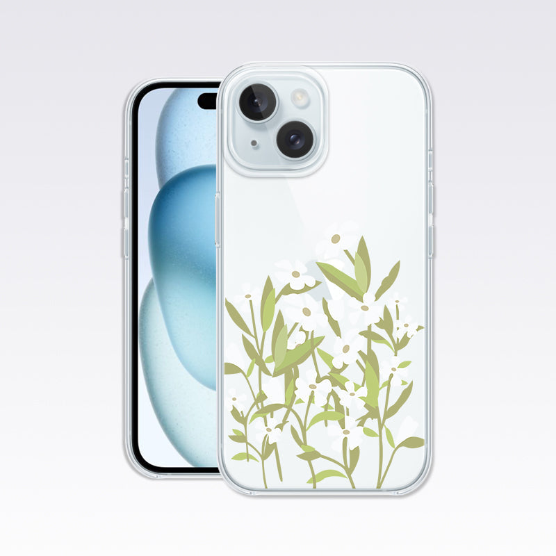 White lilly blossom case Clear Silicon Cover
