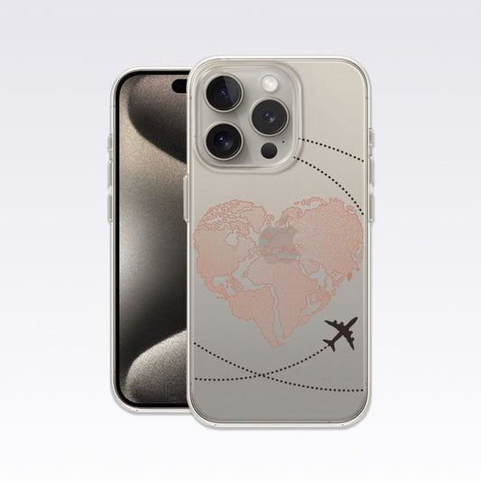 World Heart Travel Map Clear Silicon Cover