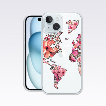 World Map Colorful Clear Silicon Cover